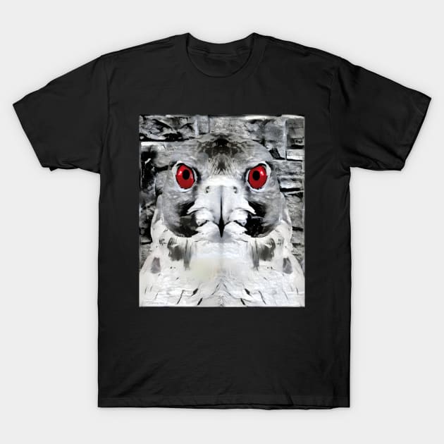 Hawk Black and White Spray Paint Wall T-Shirt by Nuletto